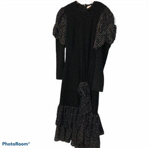 Lorritt Kabala Attitudes VINTAGE blk confetti dres